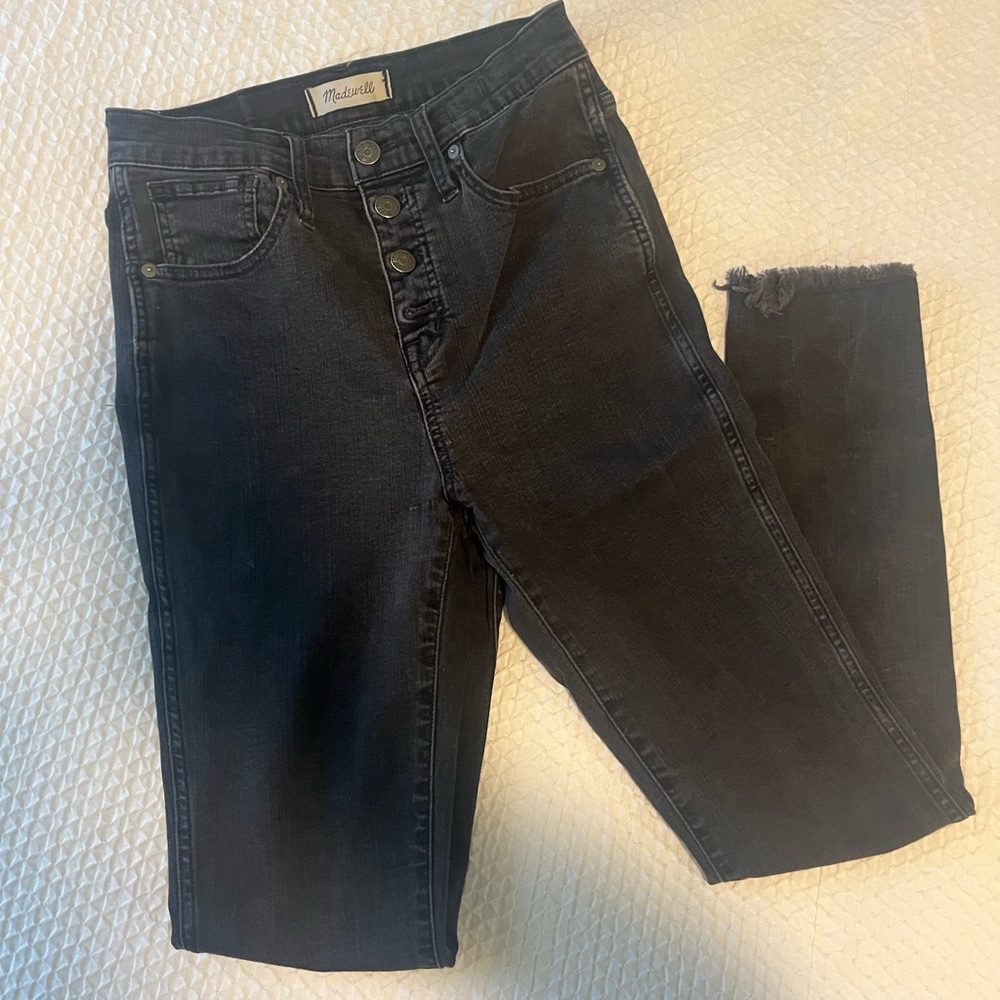 Black high rise skinny jeans. - MADEWELL stretchy material
